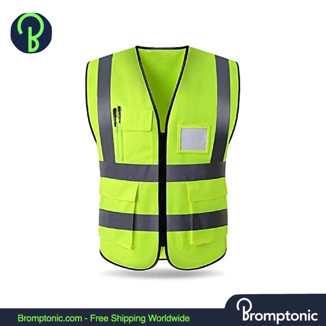 Brompton High-Visibility Reflective Safety Vest with Pockets