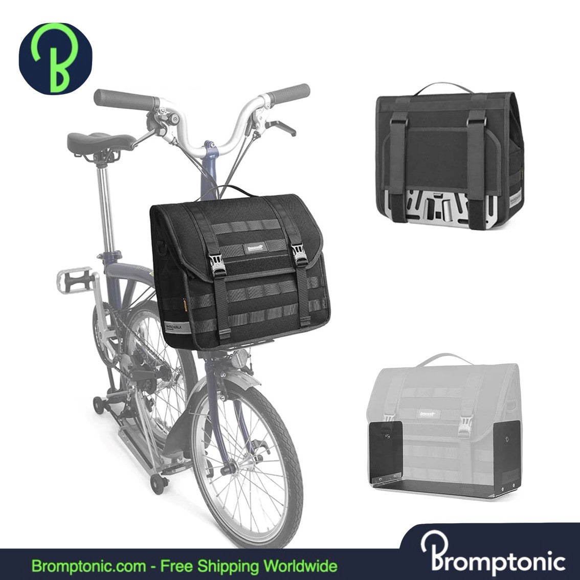 Brompton Front Bag 13L Waterproof & Quick Release Backpack with Inner Support Board