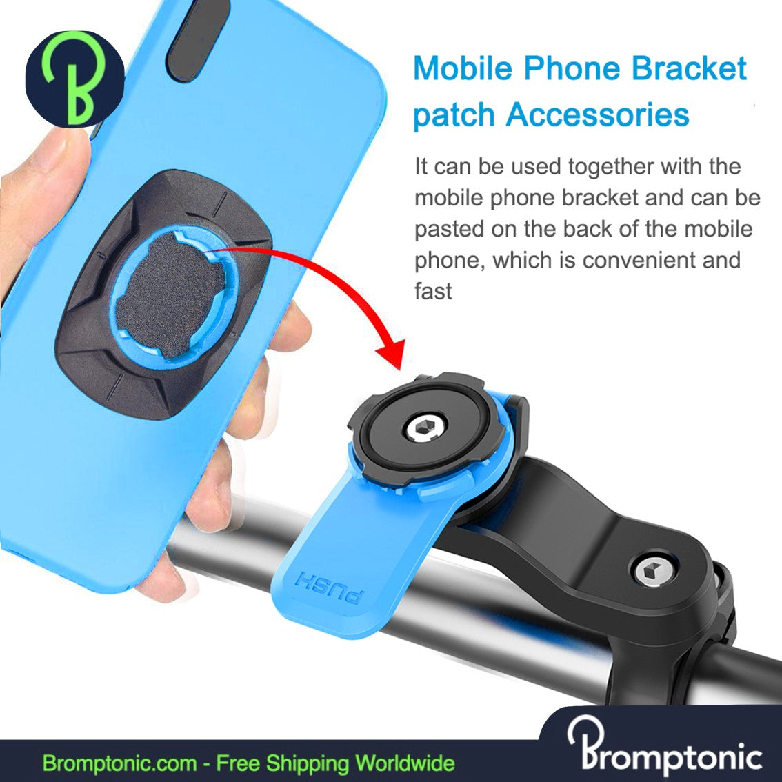 Bromptonic Quad Lock Bike Phone Holder 360° Support for Quadlock