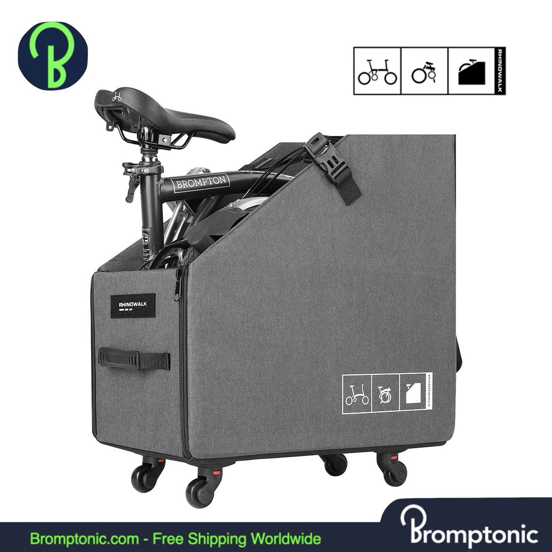 Brompton Folding Bike Storage Box con ruota a sgancio rapido