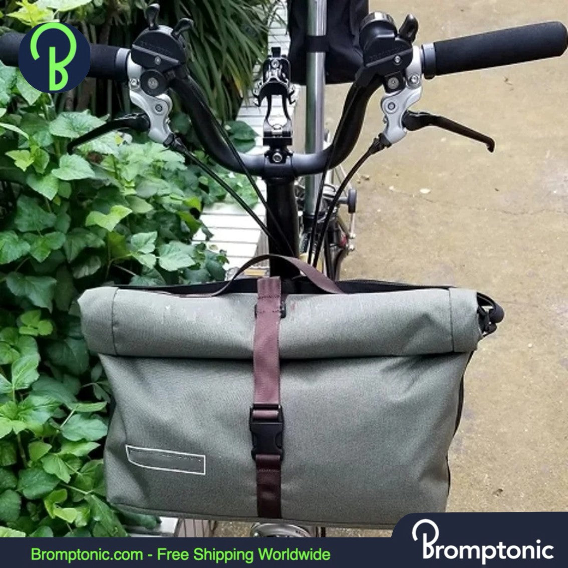 Brompton 15L Front- und Schultertasche mit Aluminiumhalterung