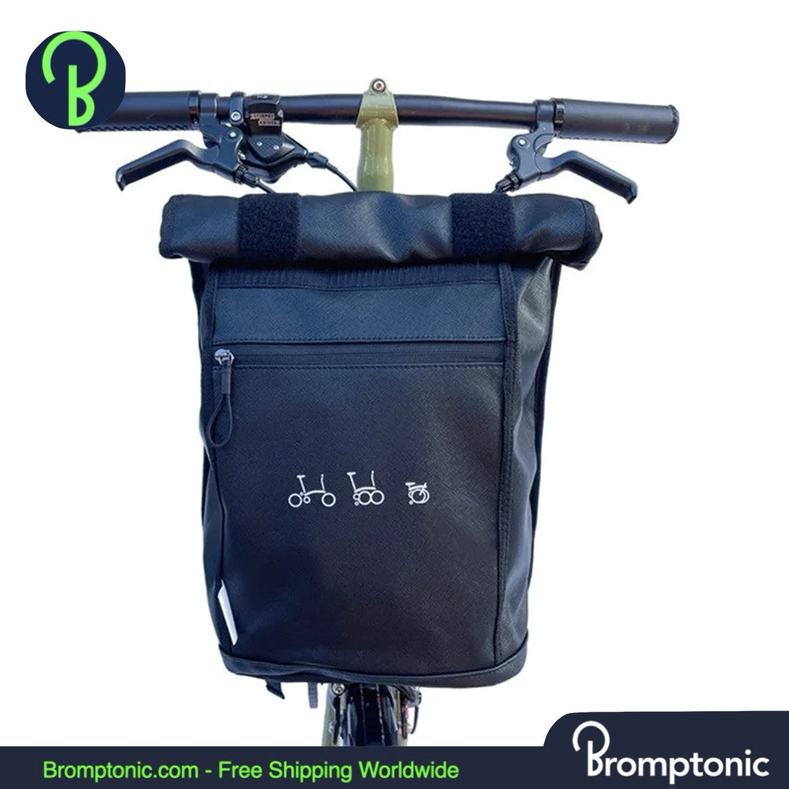 Brompton Frontgepäcktasche und Rucksack mit Aluminiumhalterung