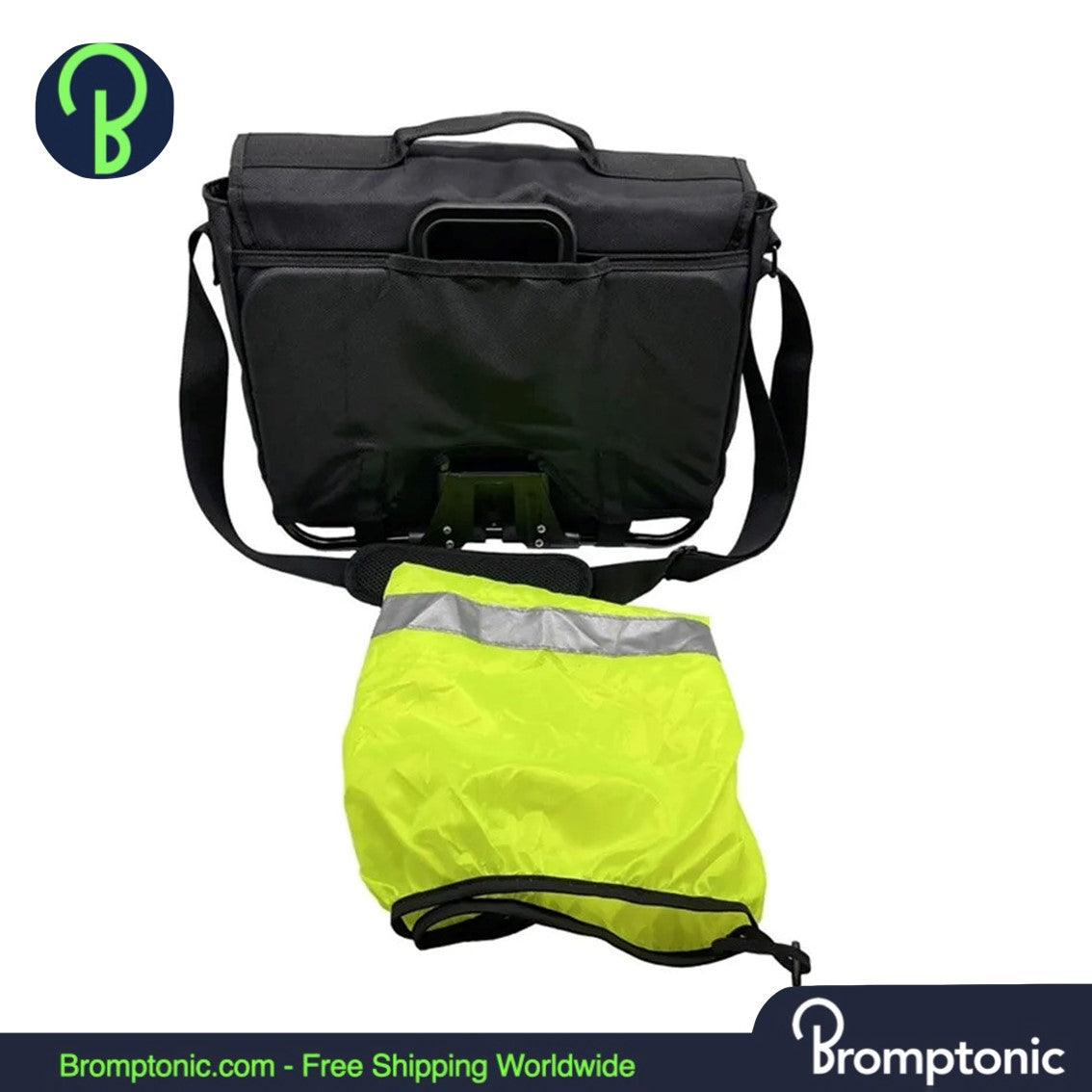 Bolsa de almacenamiento frontal Brompton con funda impermeable y soporte de aluminio