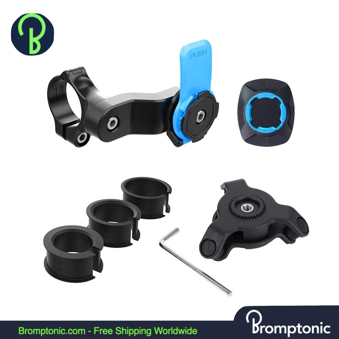 Bromptonic Quad Lock Bike Phone Holder 360° Support for Quadlock